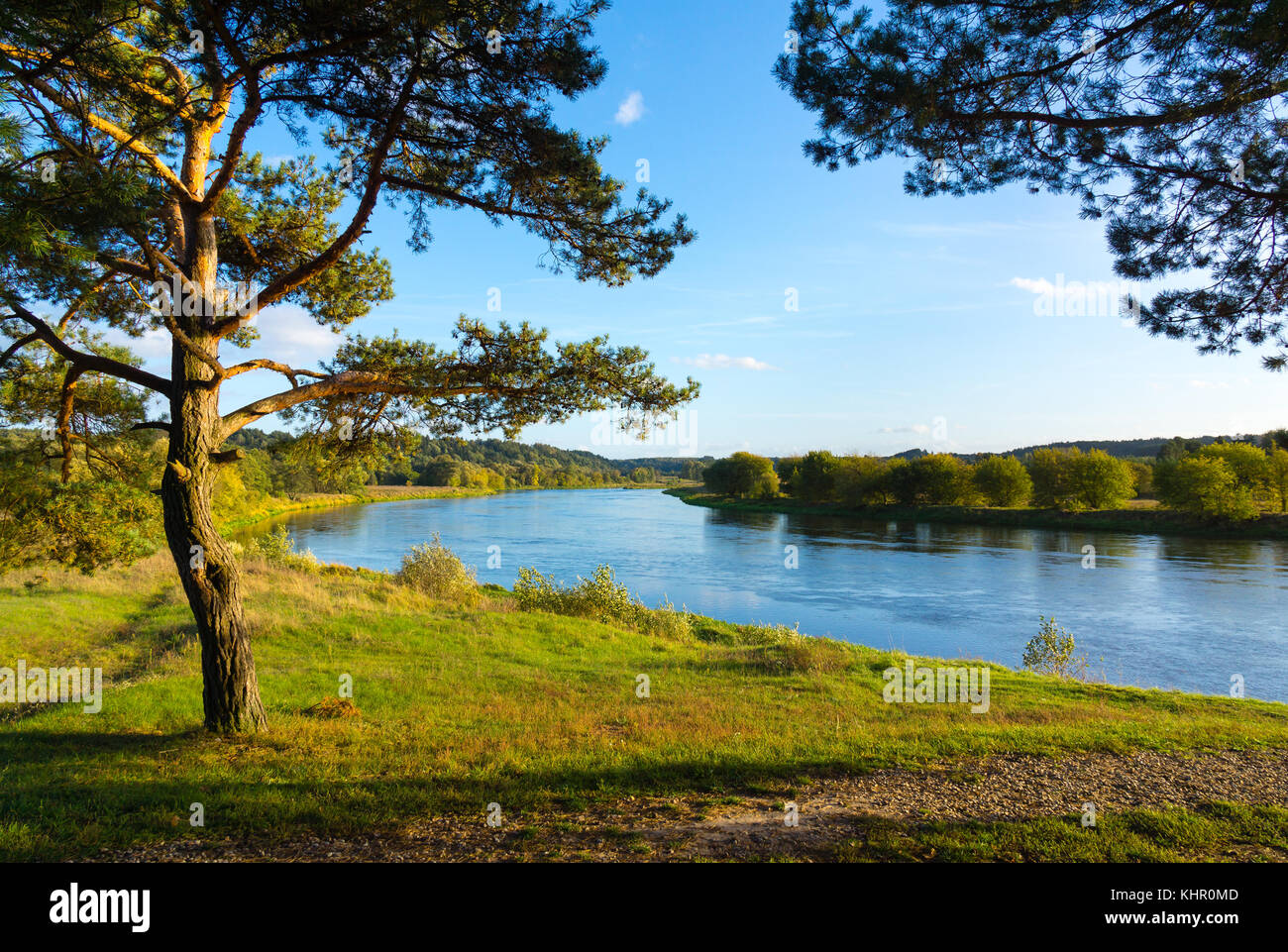 Settembre paesaggio del fiume Neris in Lituania Foto Stock