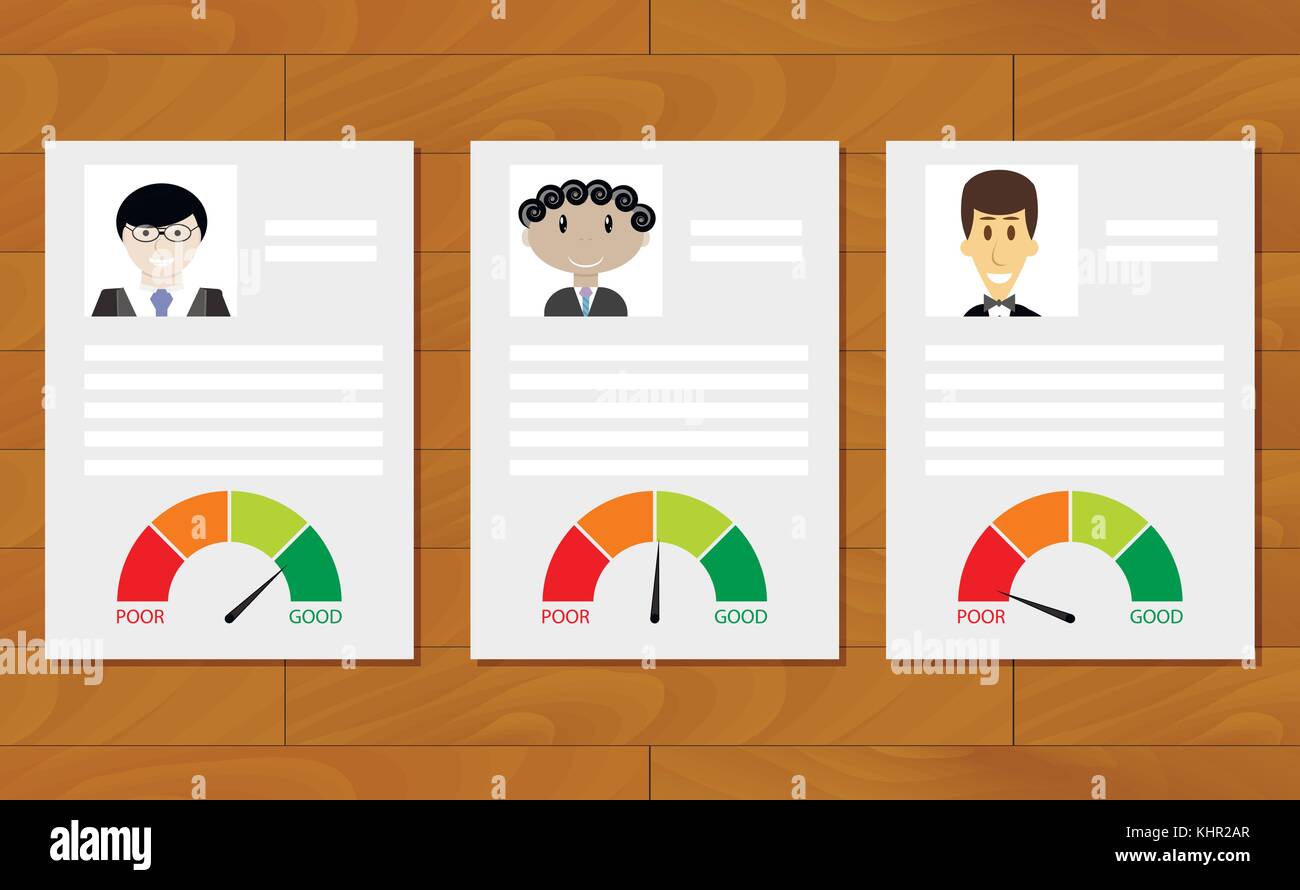 Il credito al cliente la storia documenti. prestito valutazione eccellente la relazione, informazioni finanziarie storia. illustrazione vettoriale Illustrazione Vettoriale