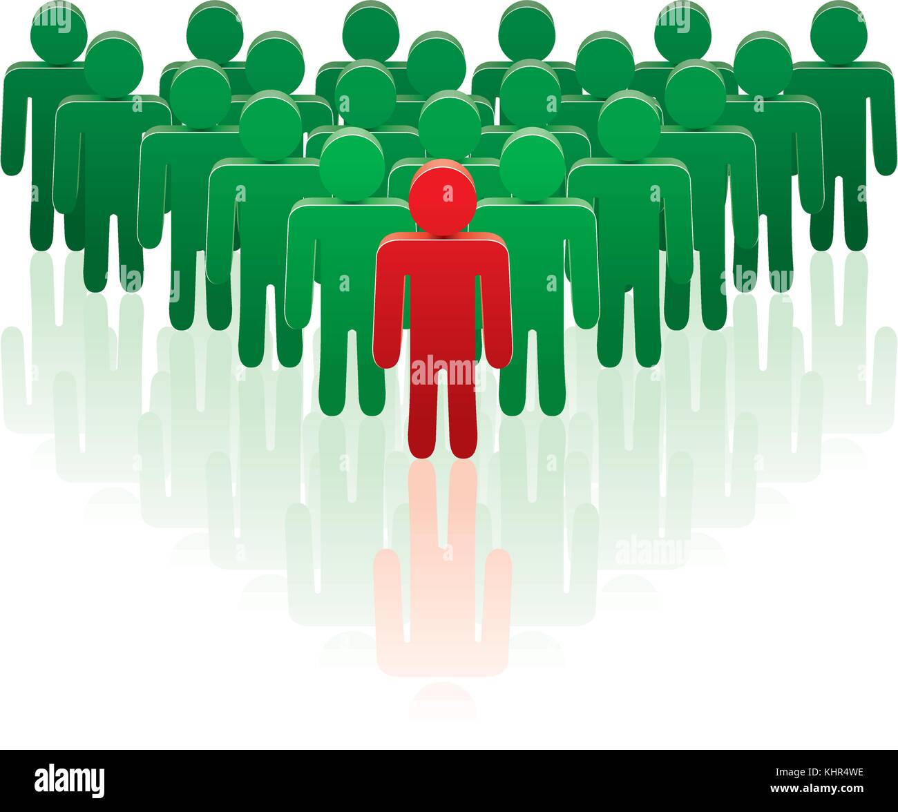 Illustrazione vettoriale di un team e di un leader Illustrazione Vettoriale