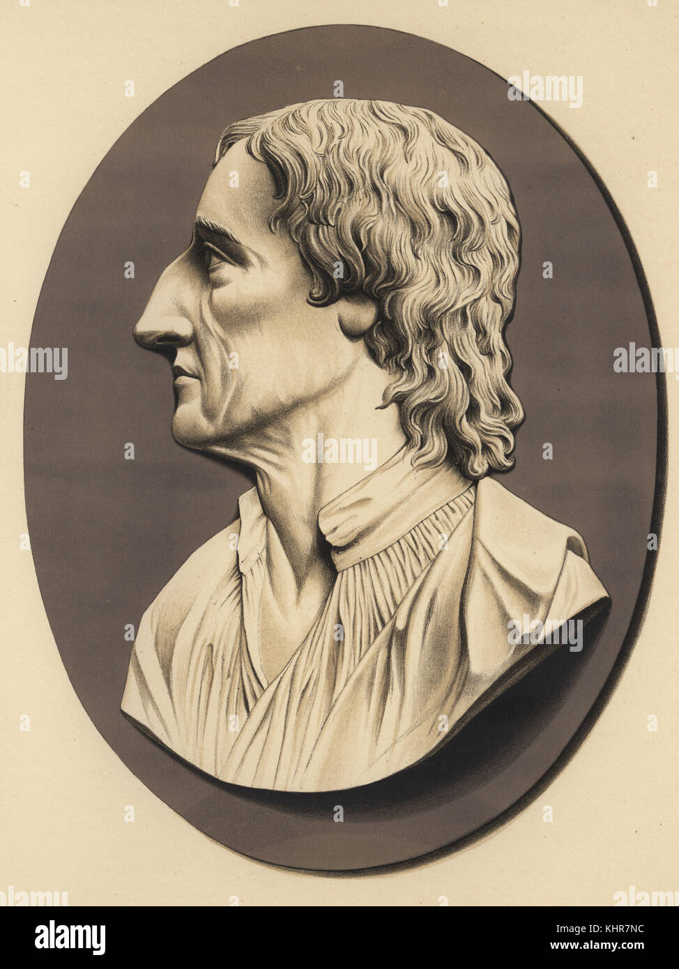 Medaglione ritratto di Robert William Boyle. Chromolithograph da W. Griggs da Frederick Rathbone del vecchio Wedgwood, decorativo o di ceramica artistica di lavoro prodotta da Josiah Wedgwood, Quaritch, Londra, 1898. Foto Stock