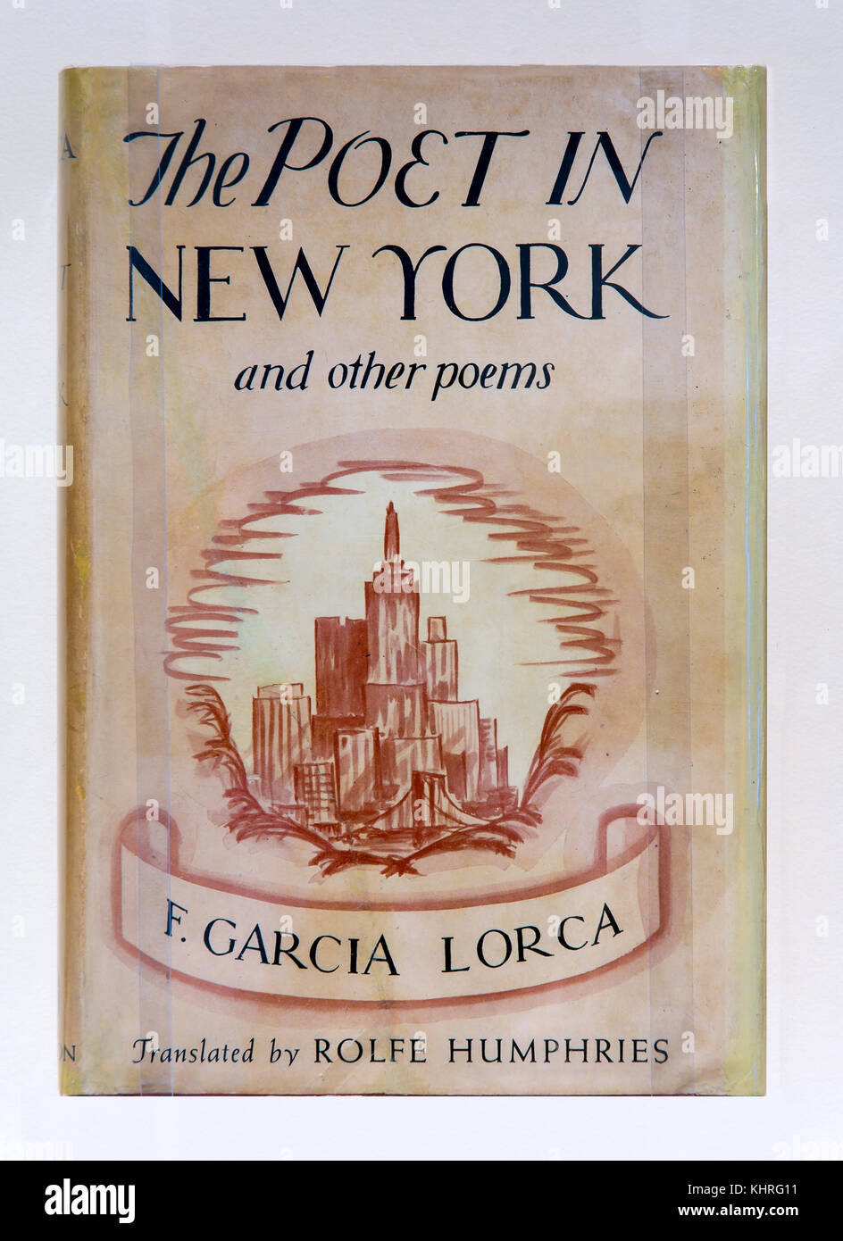 Luogo di nascita - museo del poeta Federico Garcia Lorca, coprire il libro di "il poeta a new york", fuente vaqueros, provincia di Granada, regione dell'Andalusia, s Foto Stock