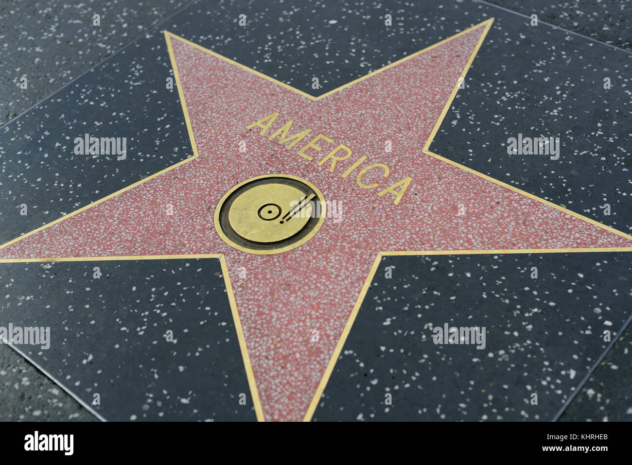 HOLLYWOOD, CA - DICEMBRE 06: Stella americana sulla Hollywood Walk of Fame a Hollywood, California il 6 dicembre 2016. Foto Stock