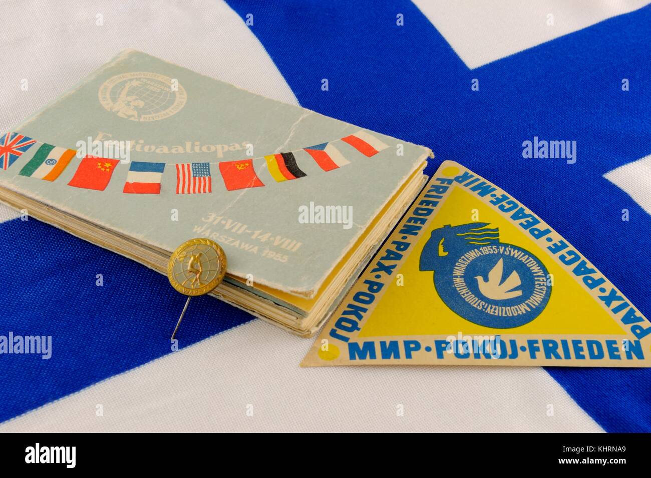 Il 5° festival mondiale della gioventù e gli studenti, 1955, si sono tenute a Varsavia, Polonia. il festival è stato tenuto regolarmente a partire dal 1947 come un evento globale di Foto Stock