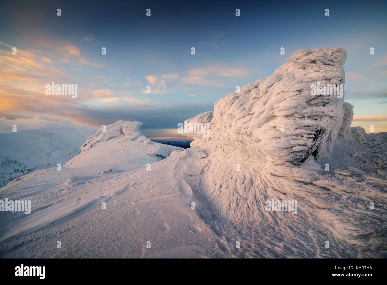 Fantastico paesaggio invernale Foto Stock