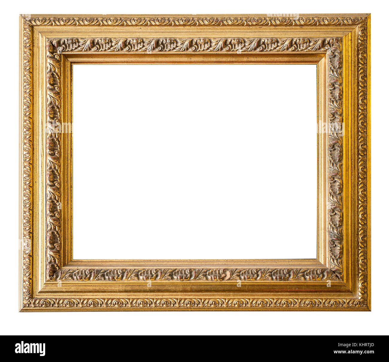 Cornice Dorata Oro Dorare Arti E Mestieri Pattern Picture Frame Isolato Su Bianco Con Tracciato Di Ritaglio Foto Stock Alamy