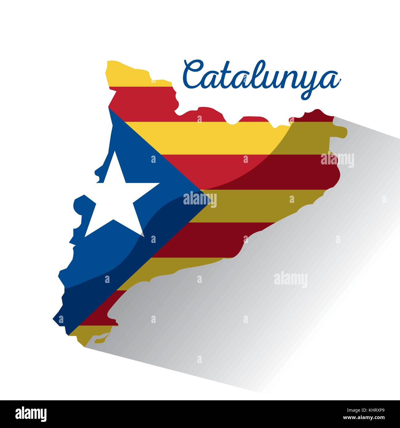 La Catalogna la bandiera nazionale europa Spagna illustrazione vettoriale Illustrazione Vettoriale