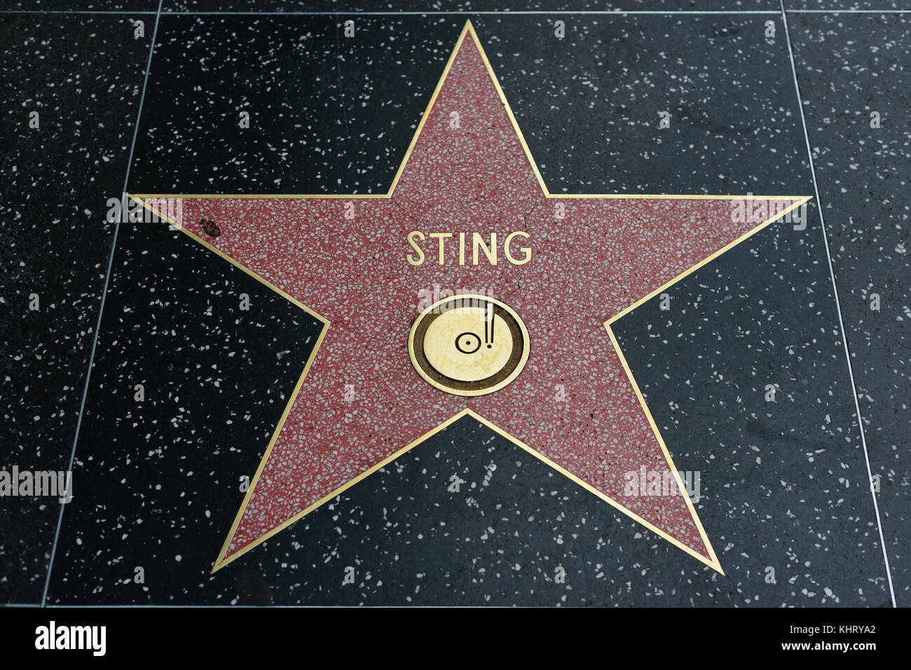 HOLLYWOOD, CA - DICEMBRE 06: Sting star sulla Hollywood Walk of Fame a Hollywood, California il 6 dicembre 2016. Foto Stock
