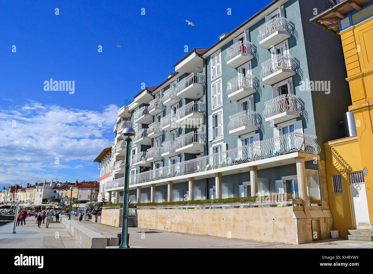 Edifici della città di pirano, slovenia Foto Stock