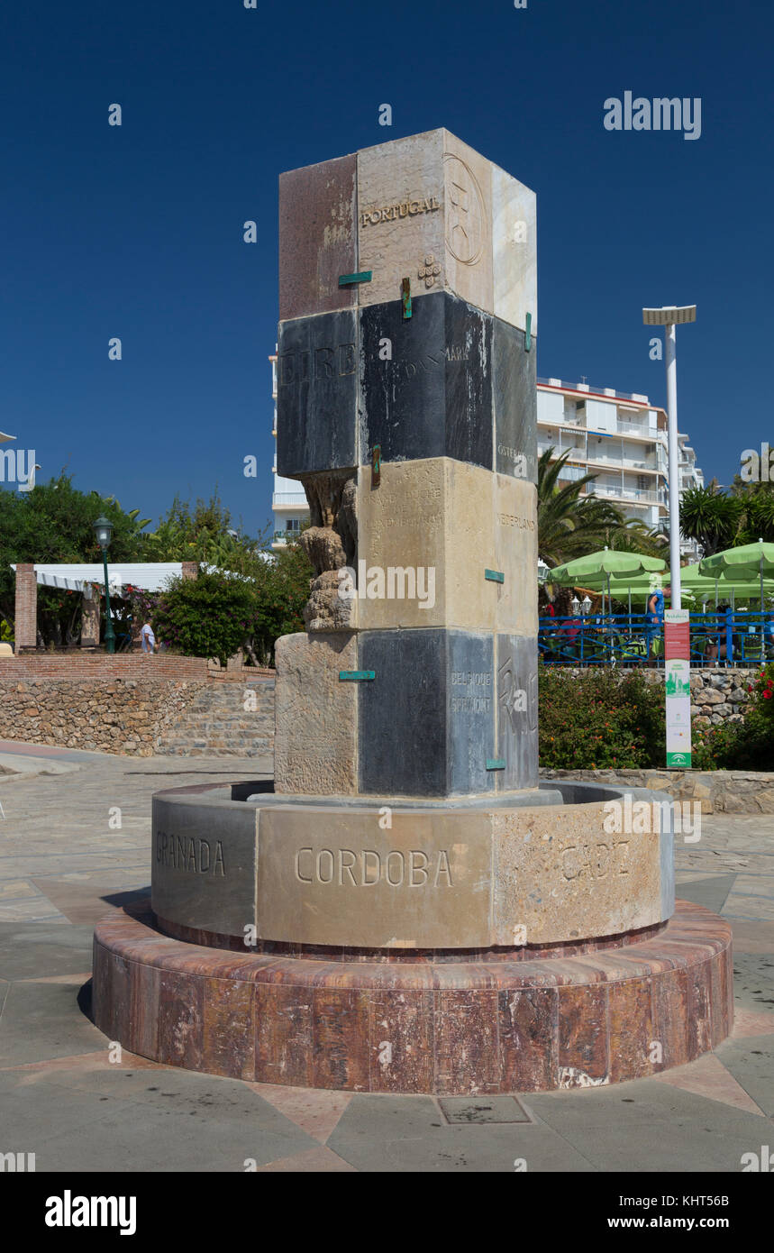 Fuente de Europa (Europa Fontana) in Verano Azul Park, Nerja, Spagna Foto Stock