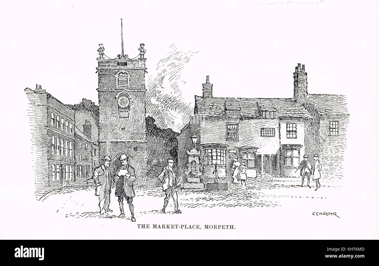 Il Market Place Morpeth, Northumberland Foto Stock