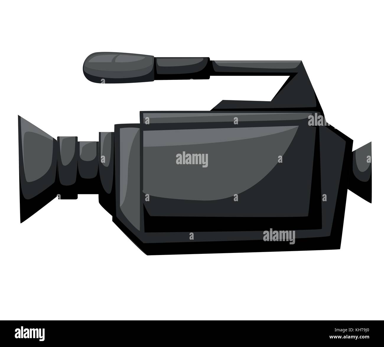 Macchina fotografica del film su un treppiede. la creazione di un filmato unica icona inmonochrome stile simbolo vettore illustrazione stock videocamera icona piana, vettore ilustrati logo Illustrazione Vettoriale