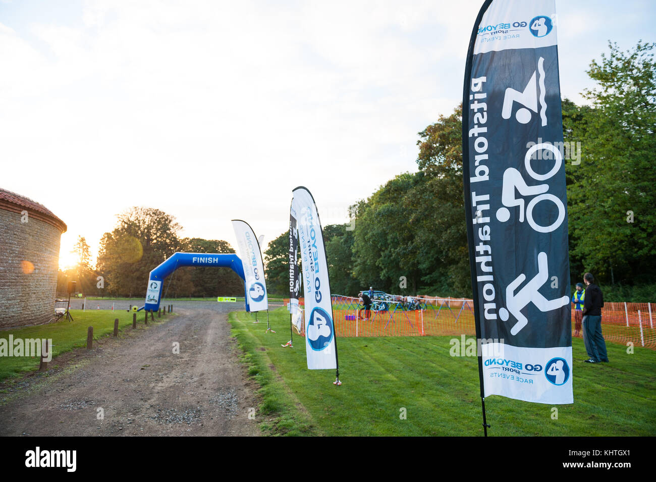 Wellingborough cicli duathlon racing evento tenutosi nel parco del castello Ashby, Northamptonshire. Foto Stock
