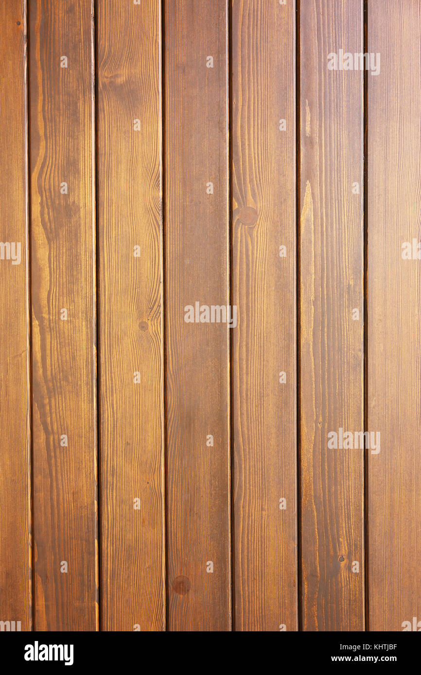 Tavole in legno verniciato in colore marrone Foto Stock