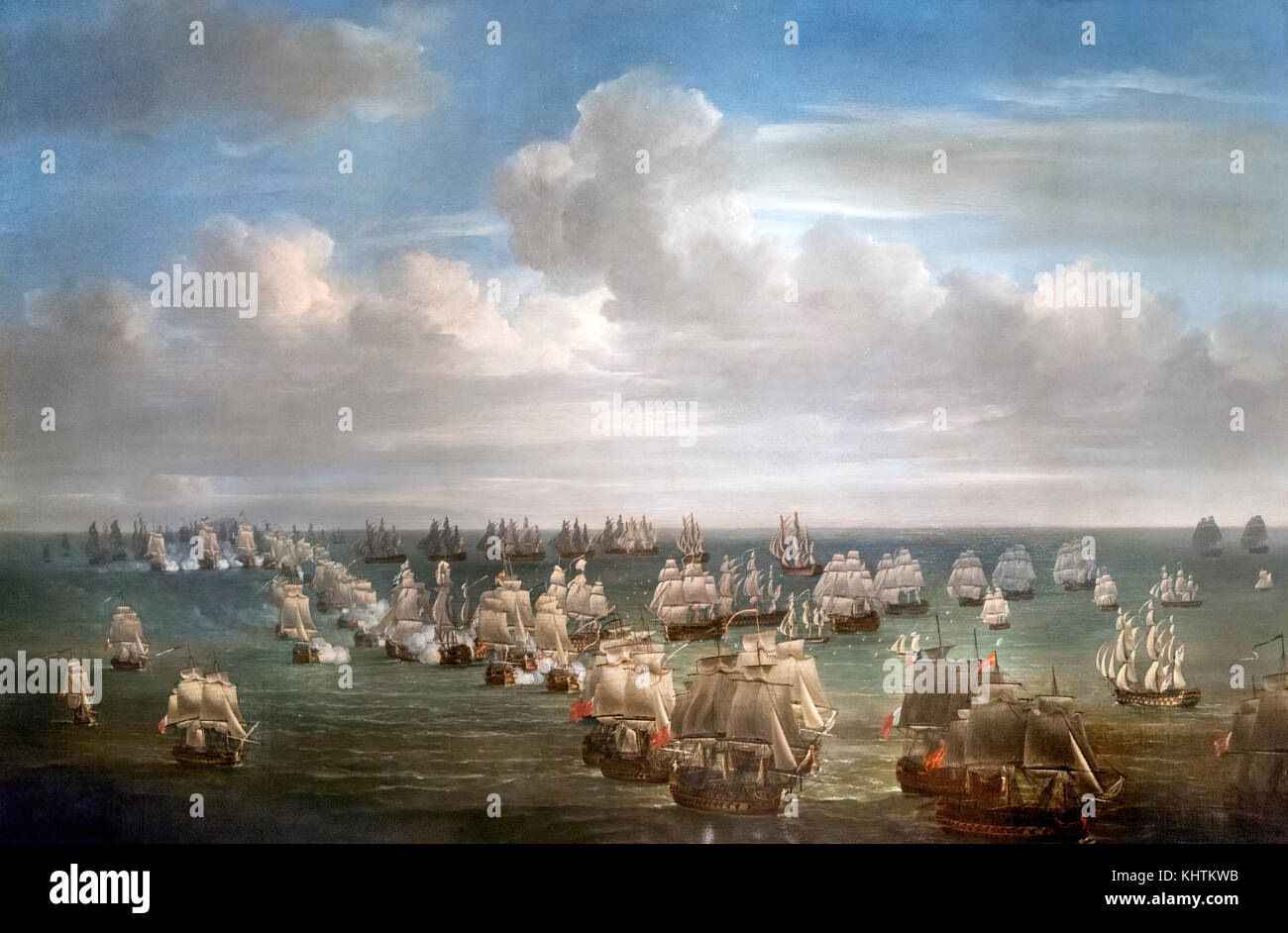 "La Battaglia di Trafalgar' da Nicholas Pocock Foto Stock
