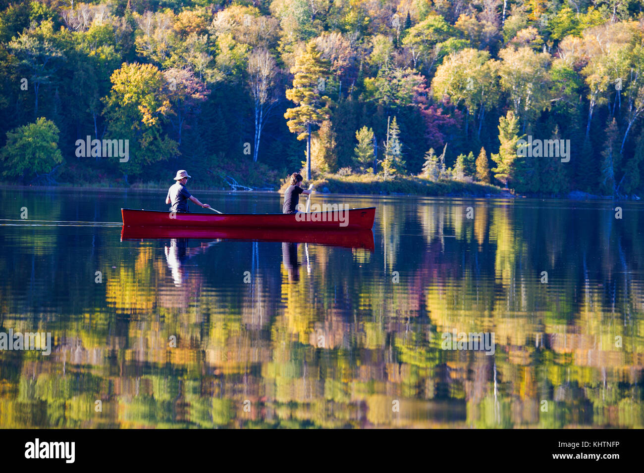 Inizio di caduta in La Mauricie National Park, Quebec, Canada Foto Stock