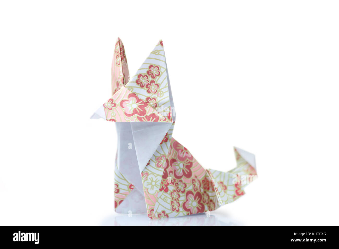 Carino fox origami figurina Foto Stock