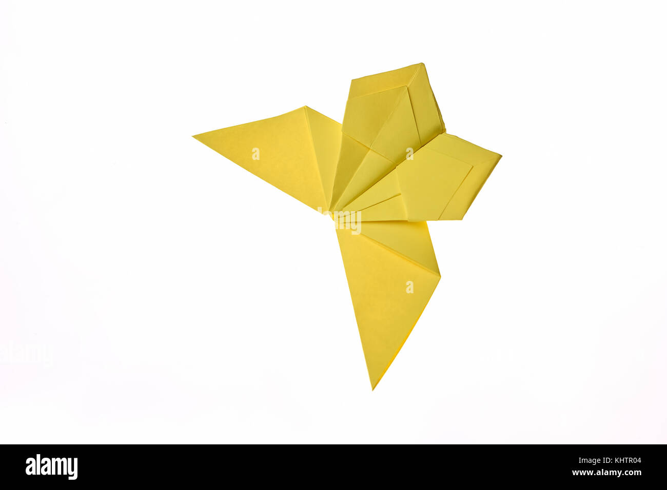 Giallo farfalla origami Foto Stock