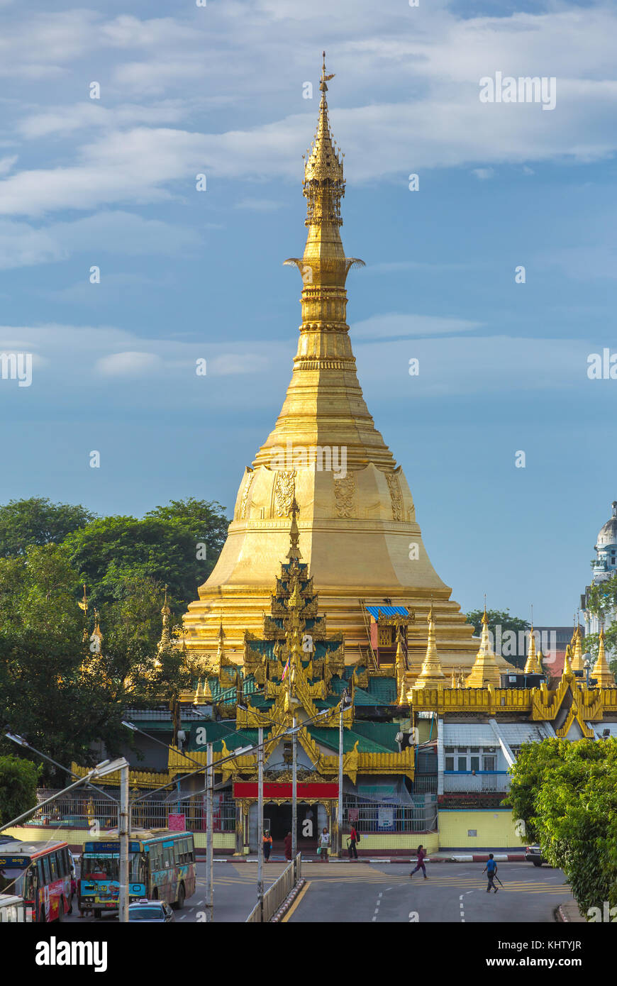 Sule Pagoda di Yangon, Myanmar Foto Stock