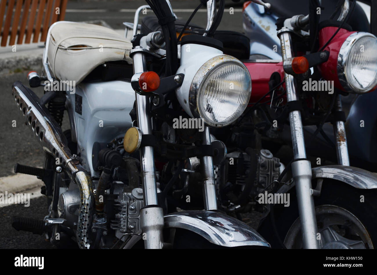 Coppia di motociclette prese a Noumea NUOVA CALEDONIA Foto Stock