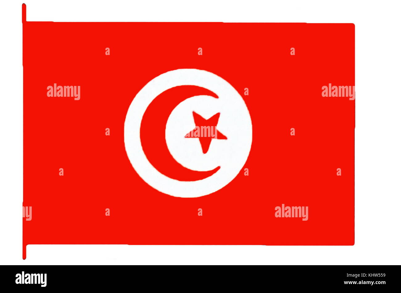 Illustrazione raffigurante la bandiera nazionale della Tunisia. In data xx secolo Foto Stock