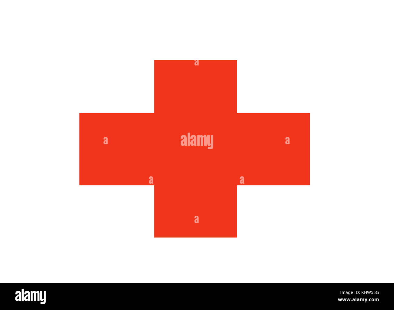 Illustrazione raffigurante la bandiera della Croce Rossa. In data xx secolo Foto Stock