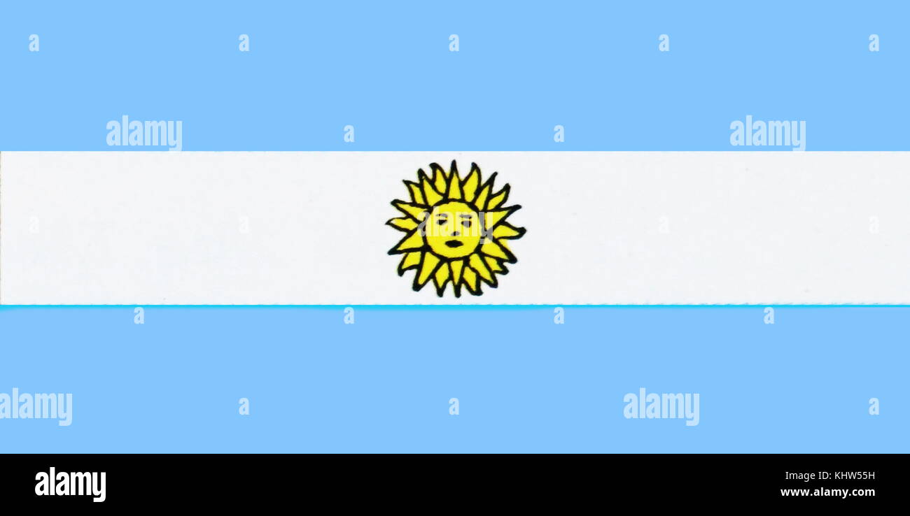 Illustrazione raffigurante il livello nazionale e il governo Bandiera e alfiere dell Argentina. In data xx secolo Foto Stock