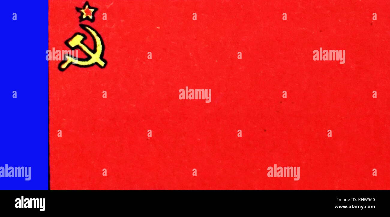 Illustrazione raffigurante la bandiera del russo federativa sovietica Repubblica Socialista. In data xx secolo Foto Stock