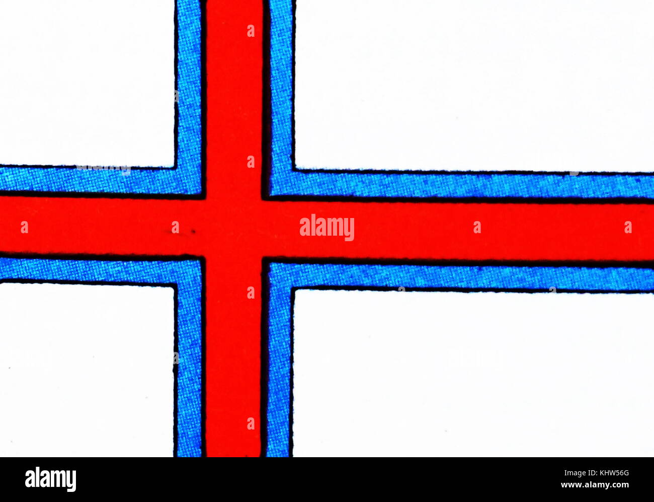 Illustrazione raffigurante la Nazionale e Merchant bandiera delle isole Faerøer. In data xx secolo Foto Stock