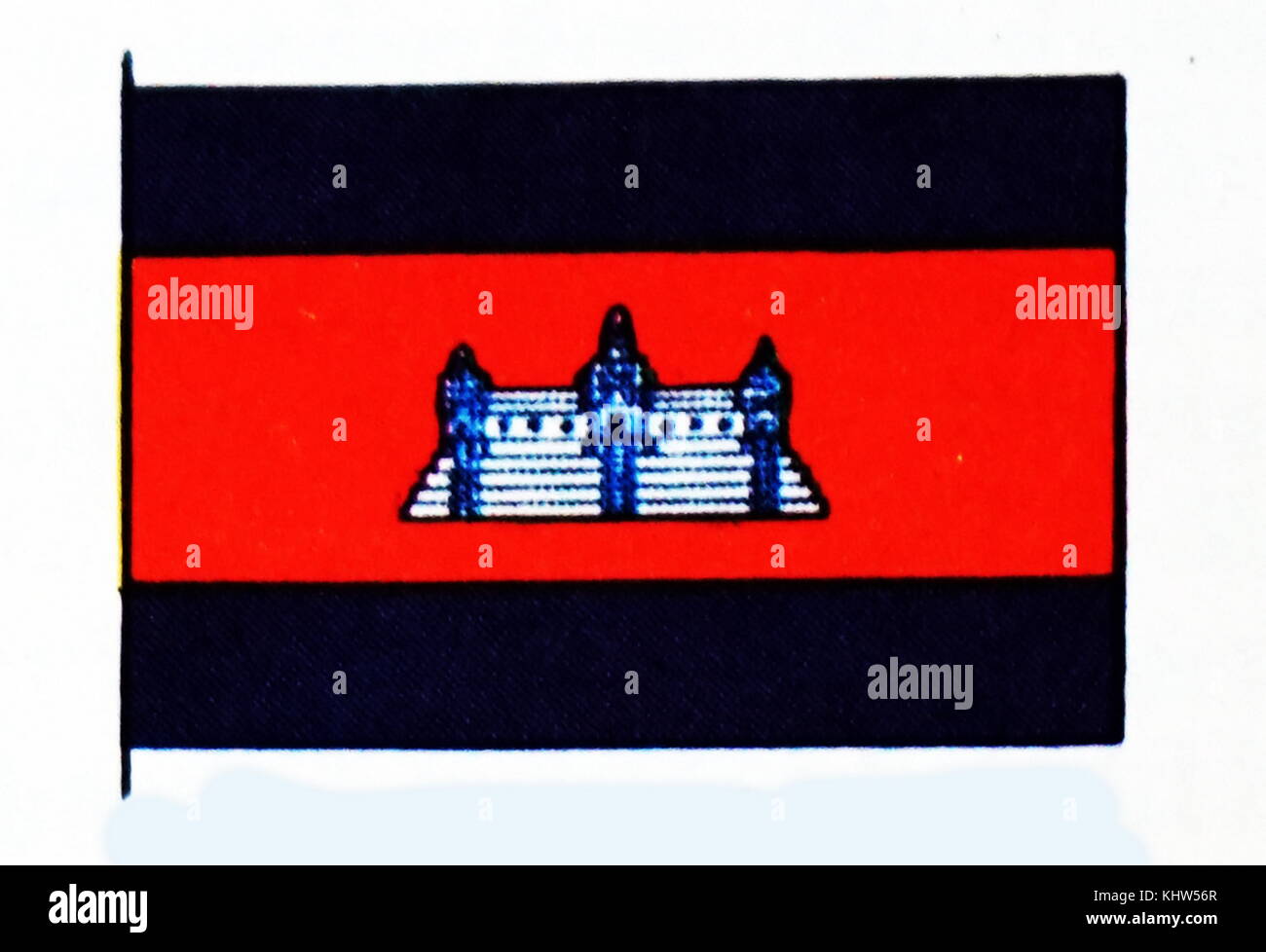 Illustrazione raffigurante la bandiera nazionale della Cambogia. In data xx secolo Foto Stock