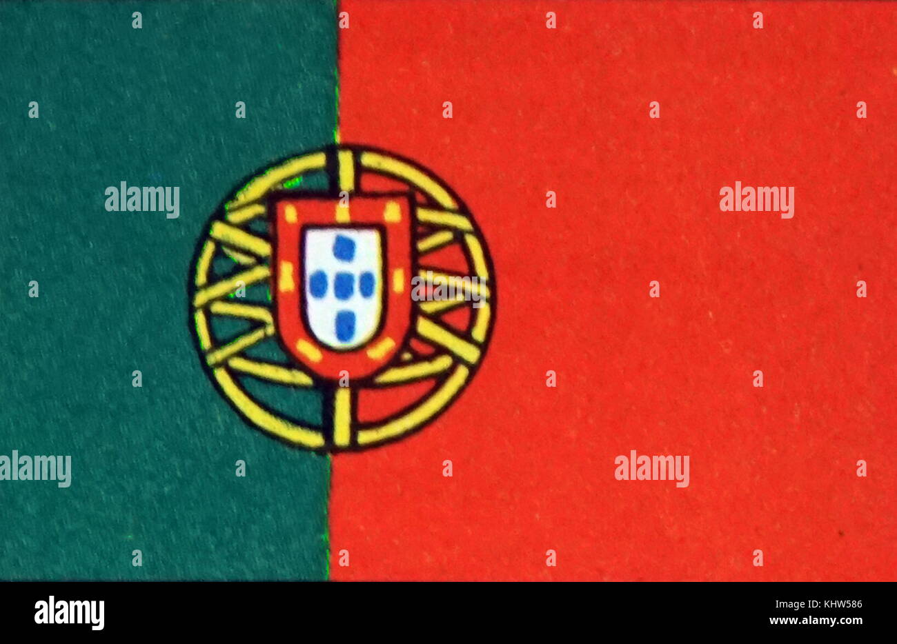 Illustrazione raffigurante la Nazionale e Merchant bandiera del Portogallo. In data xx secolo Foto Stock