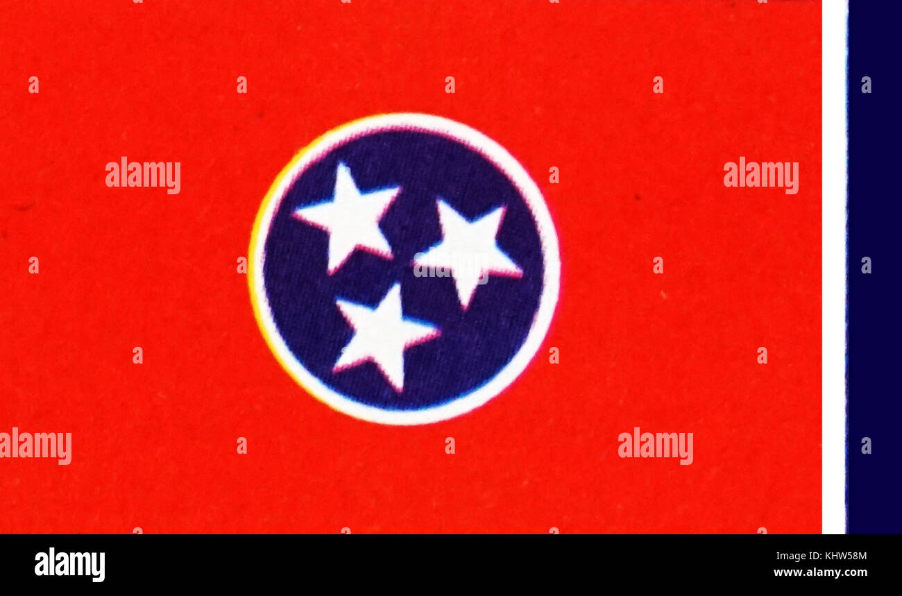 Illustrazione raffigurante la bandiera di stato per Tennessee. In data xx secolo Foto Stock