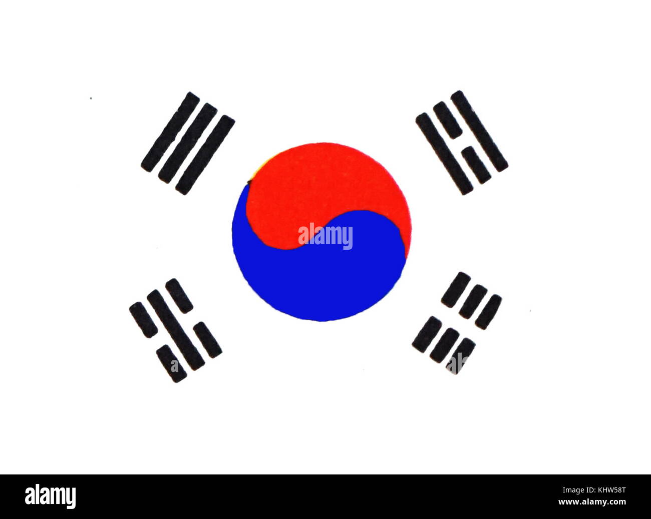 Illustrazione raffigurante la bandiera nazionale della Corea del Sud. In data xx secolo Foto Stock