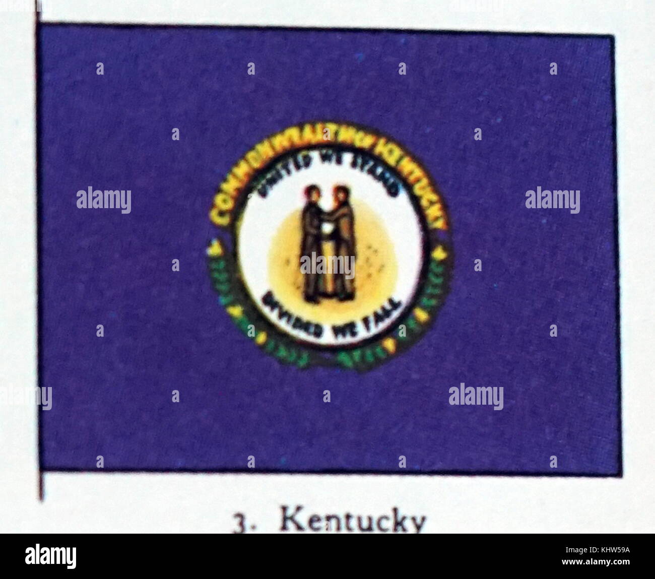 Illustrazione raffigurante la bandiera di Stato del Kentucky. In data xx secolo Foto Stock