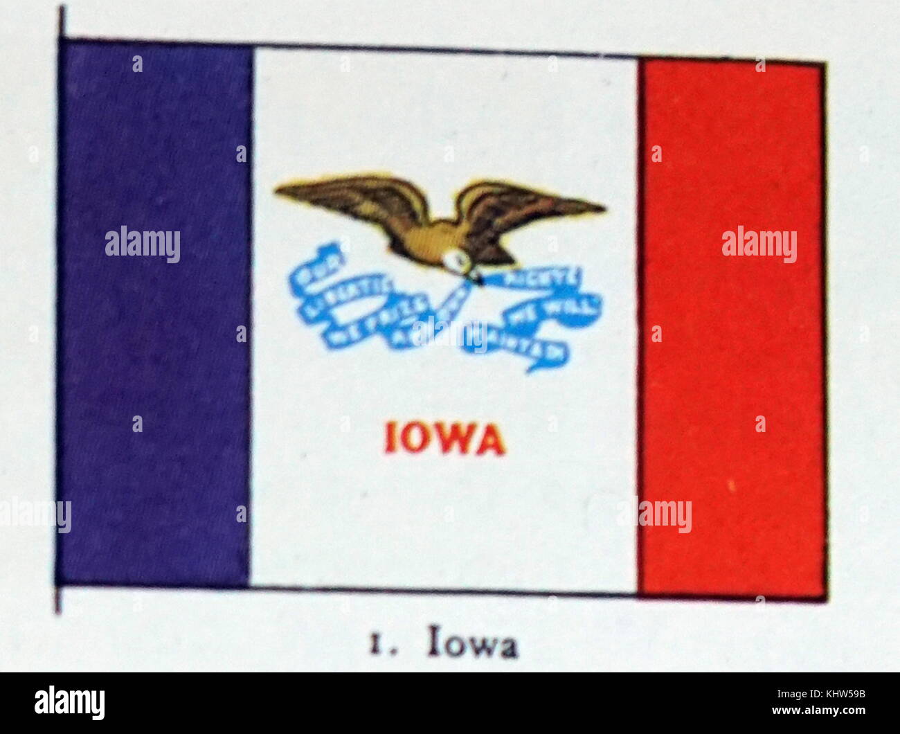 Illustrazione raffigurante la bandiera dello Stato di Iowa. In data xx secolo Foto Stock