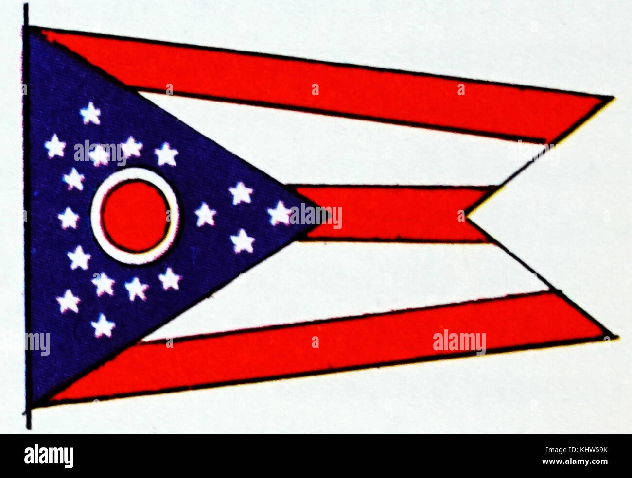 Illustrazione raffigurante la bandiera dello stato dell'Ohio. In data xx secolo Foto Stock
