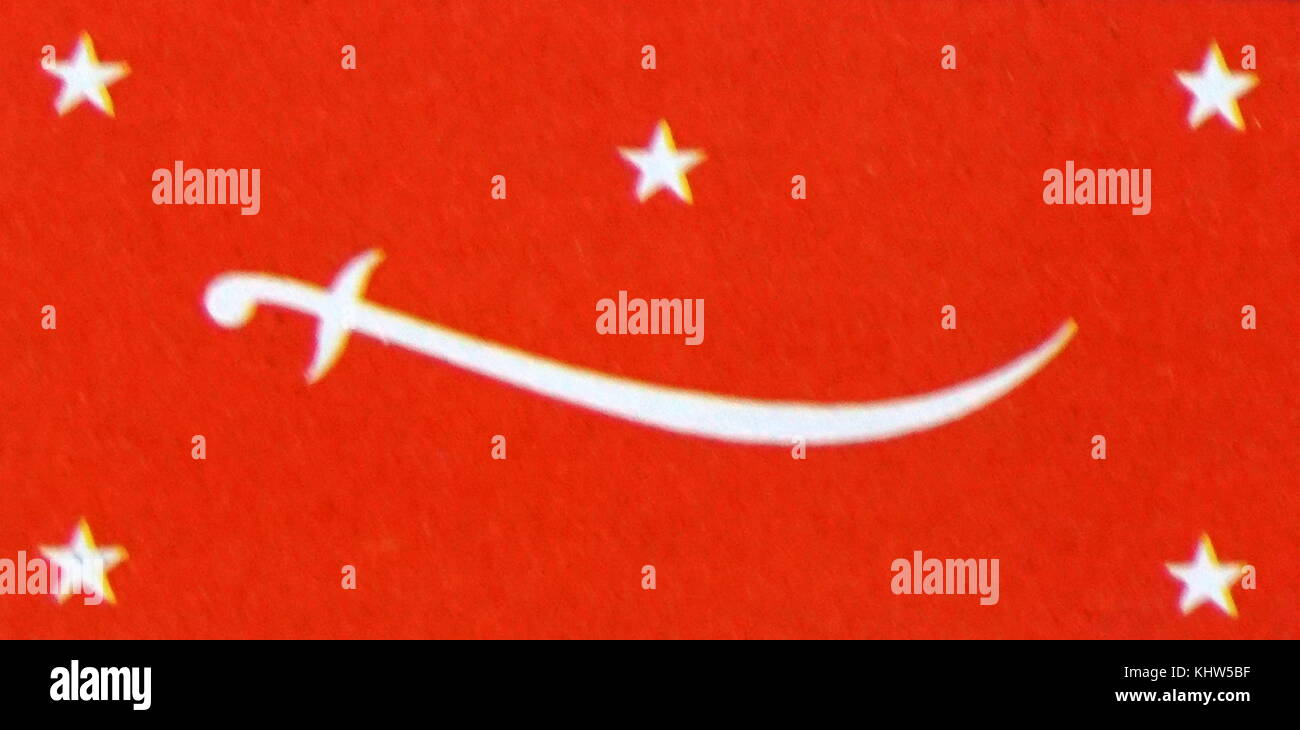 Illustrazione raffigurante la bandiera nazionale dello Yemen. In data xx secolo Foto Stock