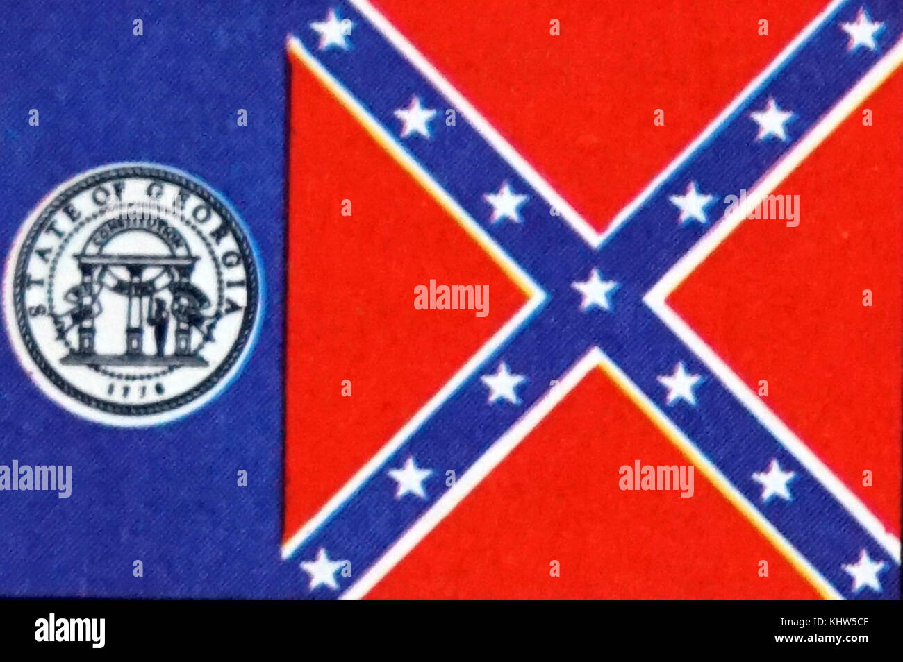 Illustrazione raffigurante la bandiera dello Stato della Georgia. In data xx secolo Foto Stock