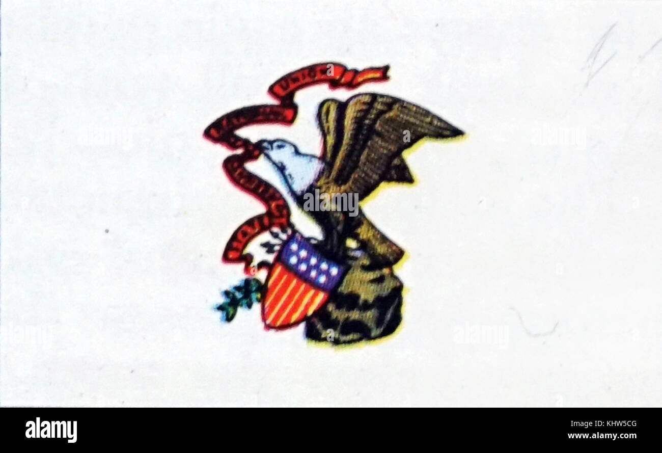 Illustrazione raffigurante la bandiera dello Stato dell'Illinois. In data xx secolo Foto Stock