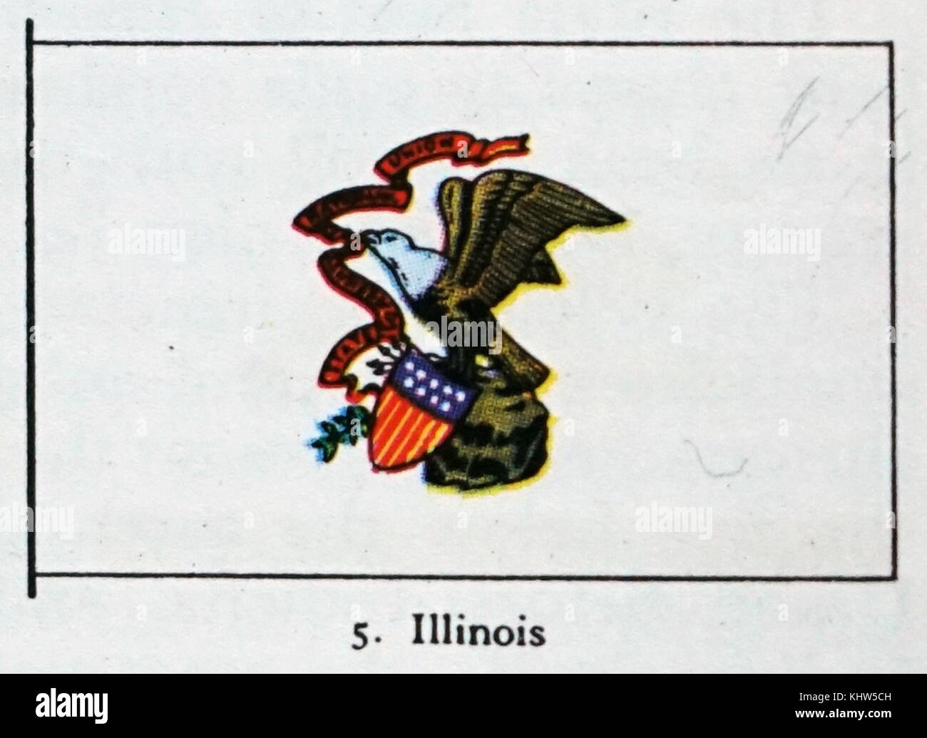 Illustrazione raffigurante la bandiera dello Stato dell'Illinois. In data xx secolo Foto Stock