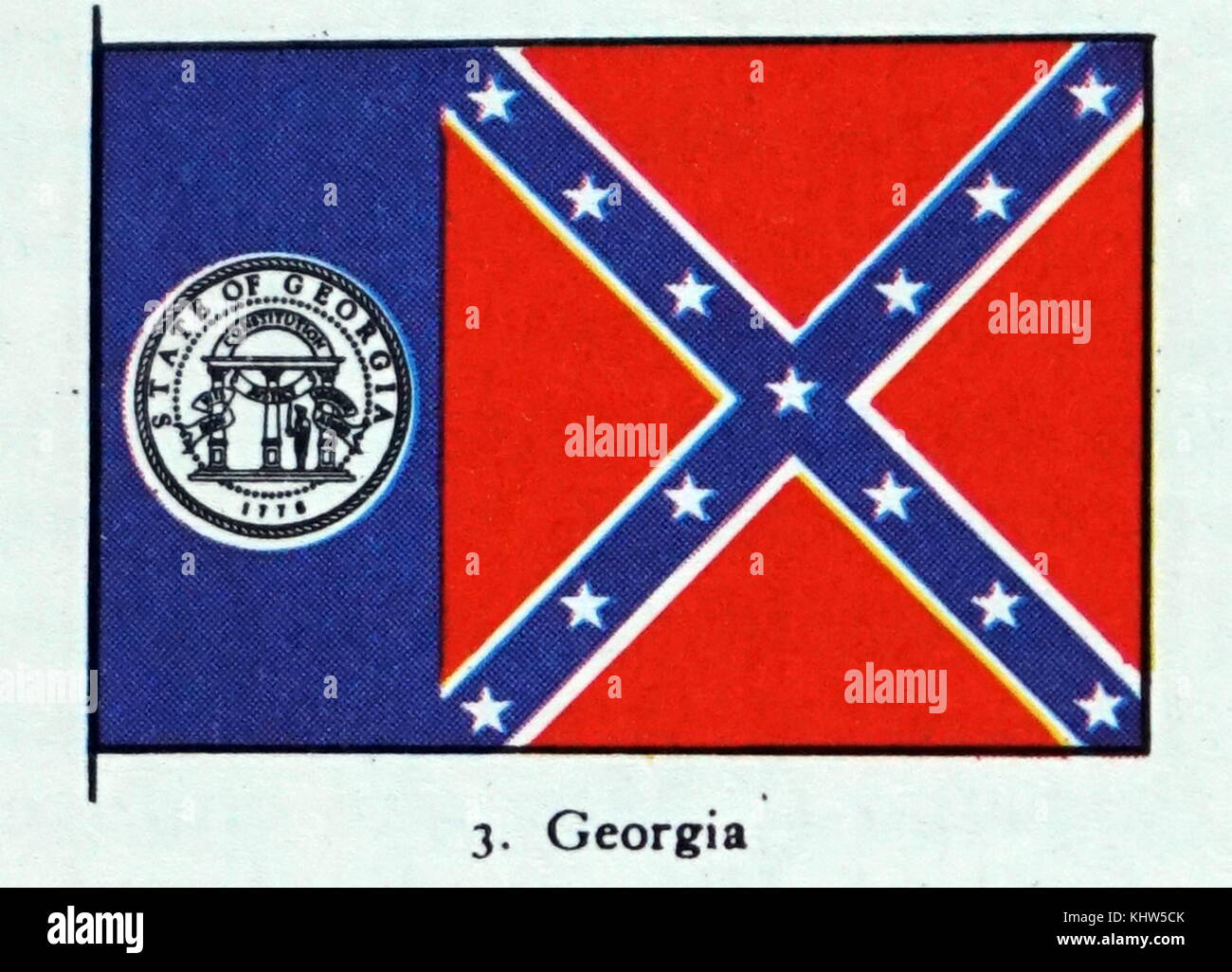 Illustrazione raffigurante la bandiera dello Stato della Georgia. In data xx secolo Foto Stock