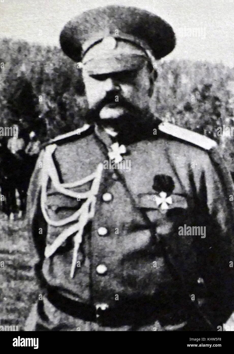Ritratto fotografico di Nikolai Yudenich (1862-1933) comandante dell'esercito russo imperiale durante la guerra mondiale I. era un leader di anti-comunista movimento bianco nel nord-ovest della Russia durante la Guerra Civile. In data xx secolo Foto Stock
