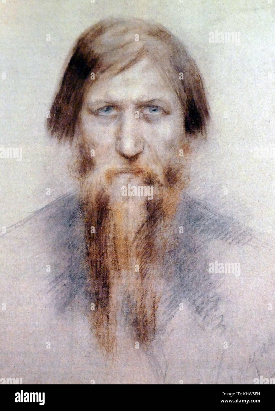 Ritratto di Grigori Rasputin (1869-1916) un russo mistica e auto-proclamato santo uomo. In data xx secolo Foto Stock