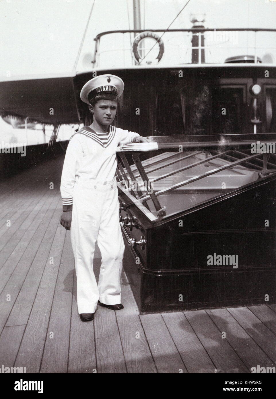 Fotografia di Alexei Nikolaevich, Tsarevich della Russia (1904-1918) del Tsarevich e apparente erede al trono dell'impero russo. Egli era il bambino più in giovane età e soltanto figlio di imperatore Nicola II e l'imperatrice Alexandra Feodorovna. In data xx secolo Foto Stock
