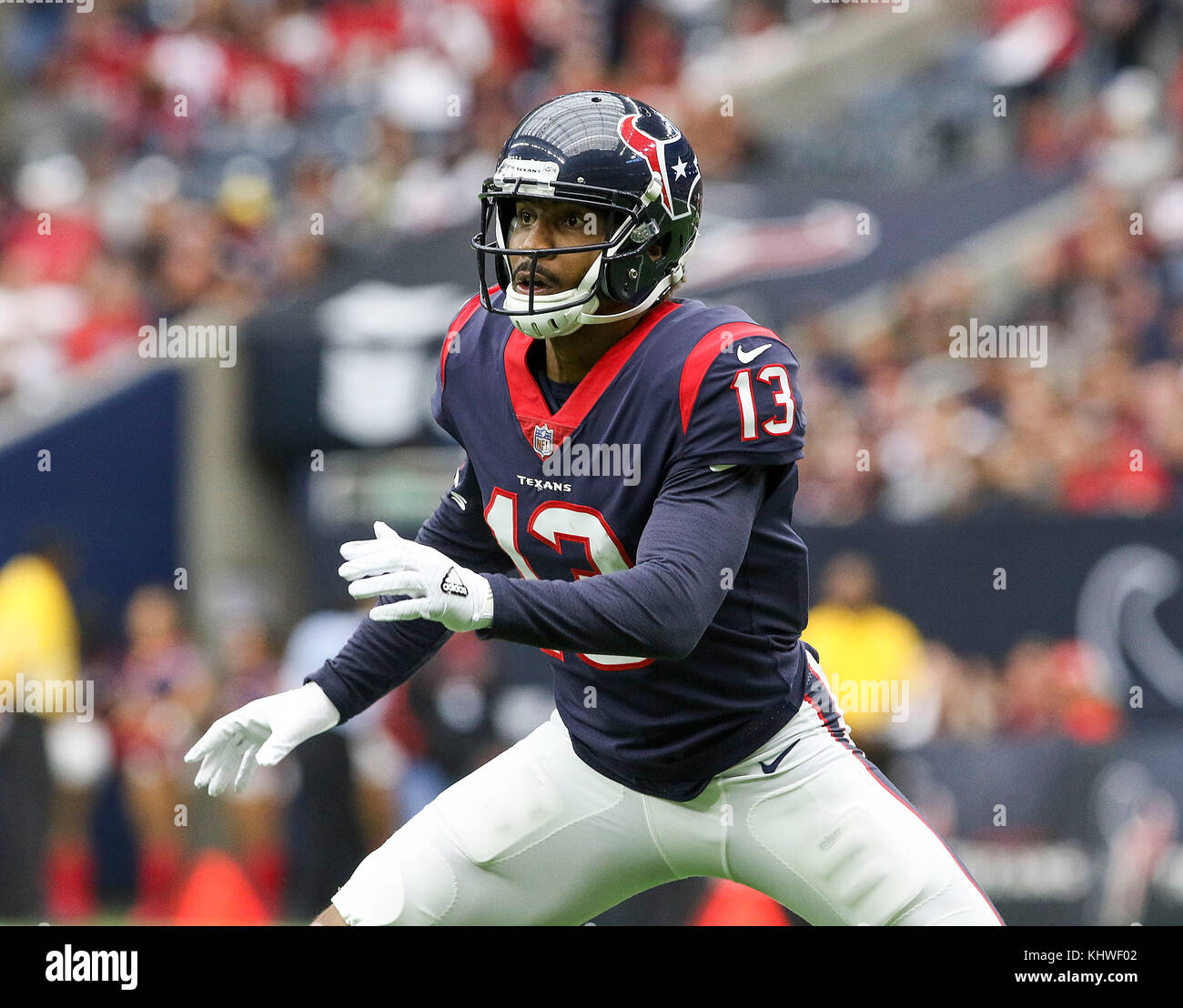 Houston, TX, Stati Uniti d'America. Xix Nov, 2017. Houston Texans wide receiver Braxton Miller (13) durante il gioco di NFL tra l'Arizona Cardinals e Houston Texans al NRG Stadium di Houston, TX. John Glaser/CSM/Alamy Live News Foto Stock