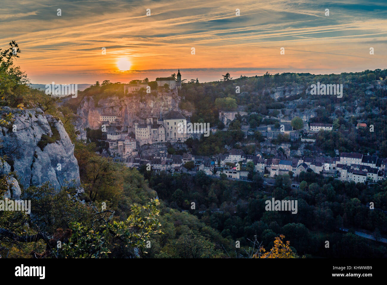 Rocamadour in Vallée de la Dordogne, Lot, Francia Foto Stock