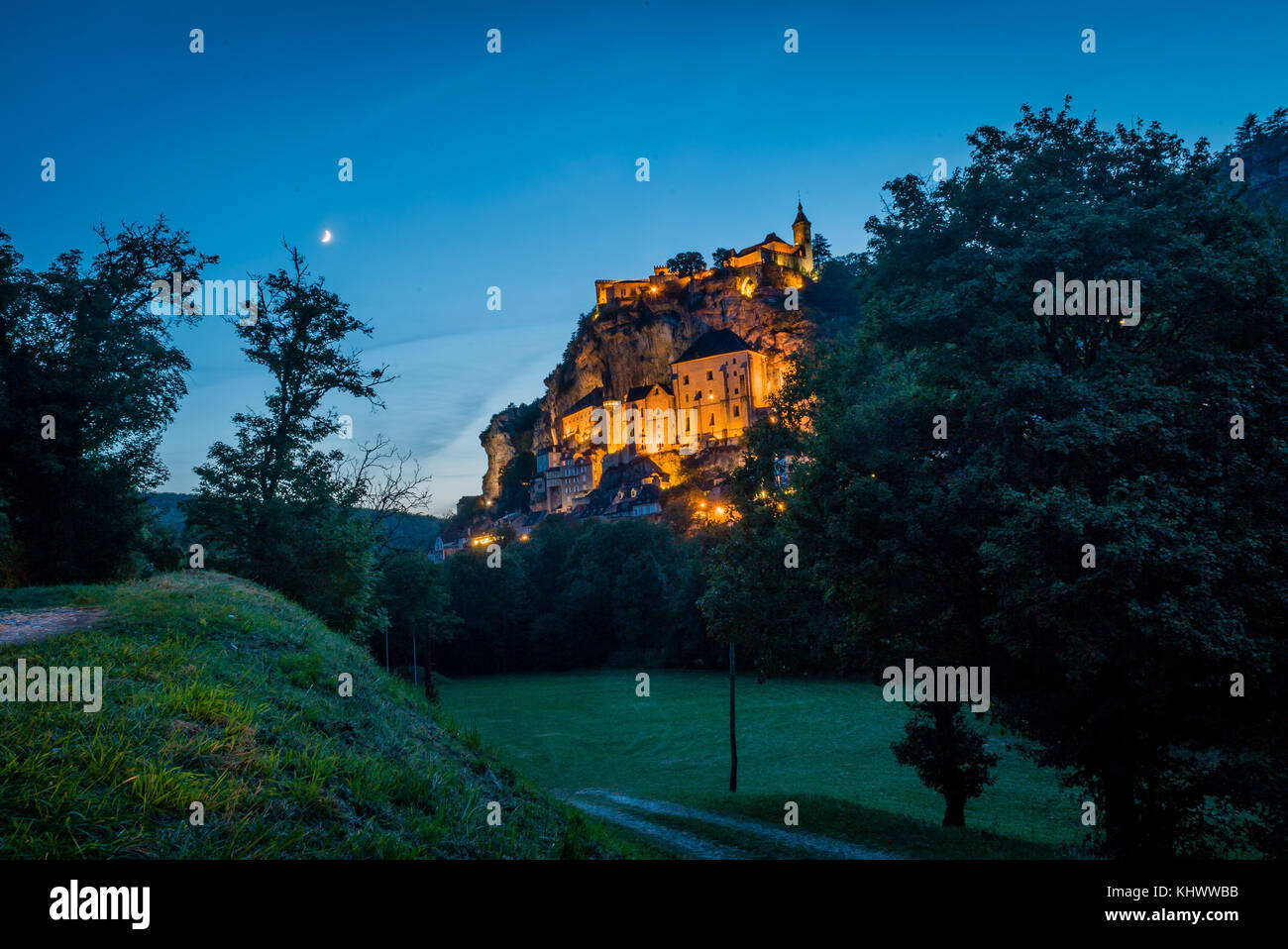 Rocamadour in Vallée de la Dordogne, Lot, Francia Foto Stock