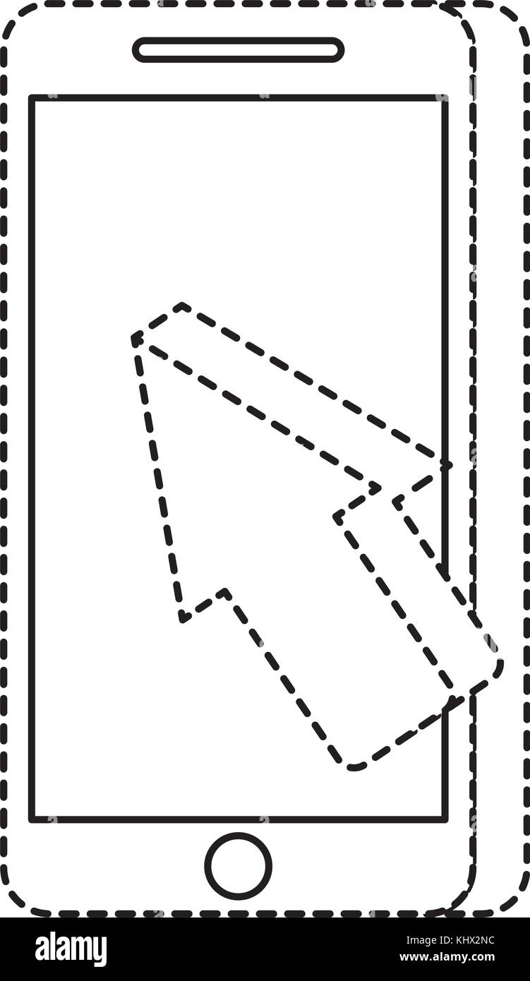 Telefono cellulare il pagamento online cursore freccia technology Illustrazione Vettoriale
