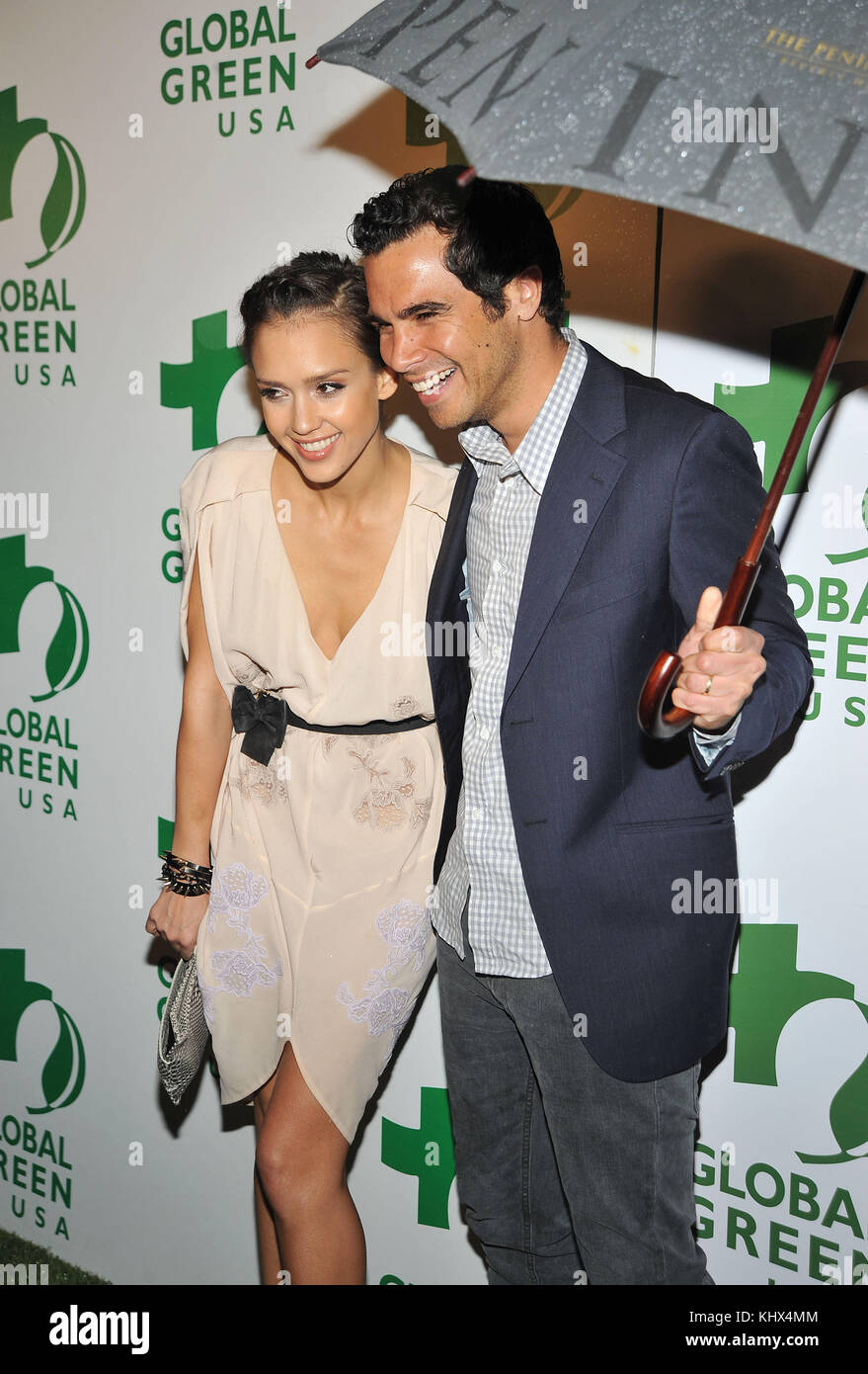 Jessica Alba   cash warren  17 - global green usa 7 annuale pre-Oscar party a avalon club di Los Angeles. Foto Stock