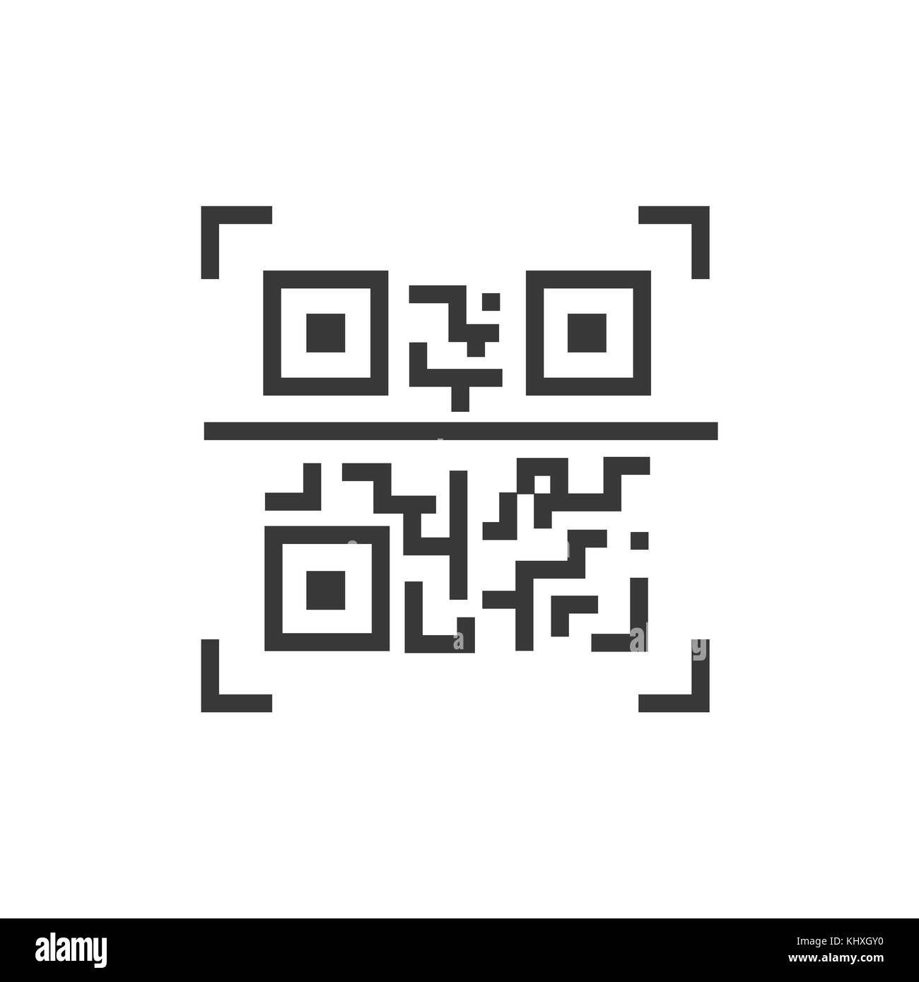 Codice qr - design di linea singola icona isolato Illustrazione Vettoriale