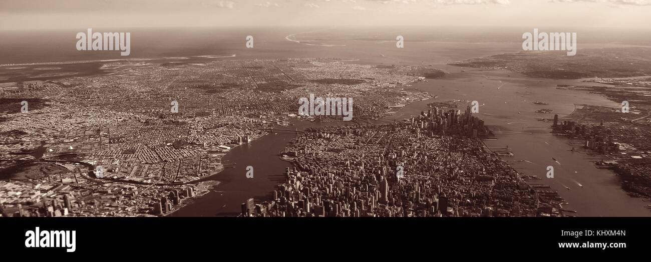 Vista aerea della città di new york panorama Foto Stock